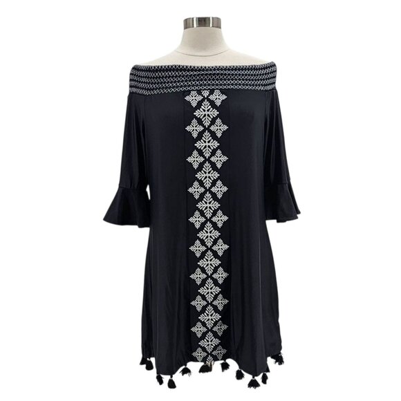 New Cabana Life Womens Large Dress Essentials UPF 50+ Black Metallic Coverluxe - Picture 1 of 13